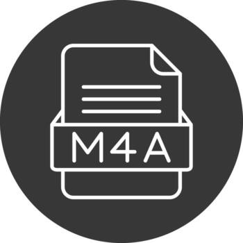 M4A File Format Vector Icon