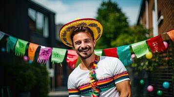 retrato hombre vistiendo sombrero con ligero exposición ai generativo foto