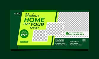 Elegant home advertising banner template vector