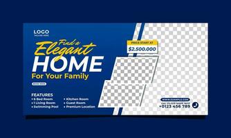 Elegant home property advertising banner template vector