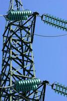 a close up of a power line with wires attached photo