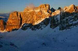 view of the Dolomites mountain range photo