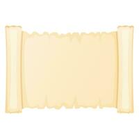 Old ancient paper scroll, game interface element vector