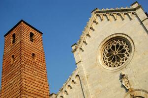 Details of the church and bell tower of Pietrasanta Lucca photo