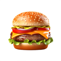 burger 3d framställa, ai generativ png
