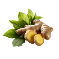 fresh ginger with leaf, ai generative png