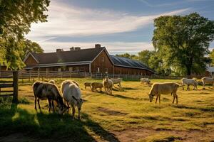 Portrait cow in the farm with light exposure AI Generative photo