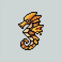 Pixel art illustration Seahorse. Pixelated Seahorse. Ocean Seahorse icon pixelated for the pixel art game and icon for website and video game. old school retro. vector