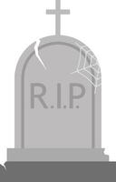 Grave icon vector for Halloween event celebration. Broken gravestone icon that can be used as symbol, sign or decoration. Tombstone icon graphic resource for happy Halloween vector design