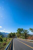 Beautiful sky road of the top on the mountain in nan city thailand.Nan is a rural province in northern Thailand bordering Laos photo