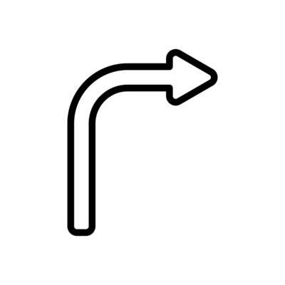 Arrow, right, left, turn direction icon. Vector illustration isolated on white background.