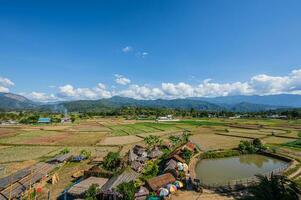 Beautiful landscape view on wat phuket viewpoint pua District nan.Phuket Temple is a temple is Nan Province.Pua  in the central part of Nan Province, northern Thailand photo