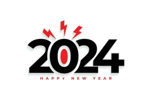 Happy New Year 2024 creative trendy text typography design vector