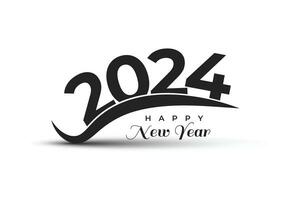 Happy New Year 2024 creative trendy text typography design vector