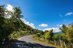 Beautiful road on the mountain in nan city thailand.Nan is a rural province in northern Thailand bordering Laos photo