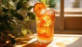 tradicional vietnamita naranja con hielo bebida ai generado foto