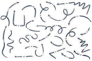 Modern different arrows sketch set design vector