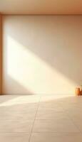 Beige Wall and Floor with Soft Right Light Detail AI generated photo