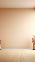 Beige Wall and Floor with Soft Right Light Detail AI generated photo