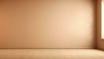 Beige Wall and Floor with Soft Right Light Detail AI generated photo