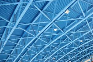 a blue ceiling with many lights photo