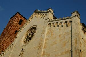 Details of the church and bell tower of Pietrasanta Lucca photo