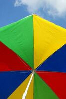 a close up of a colorful umbrella photo