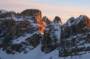 view of the Dolomites mountain range photo