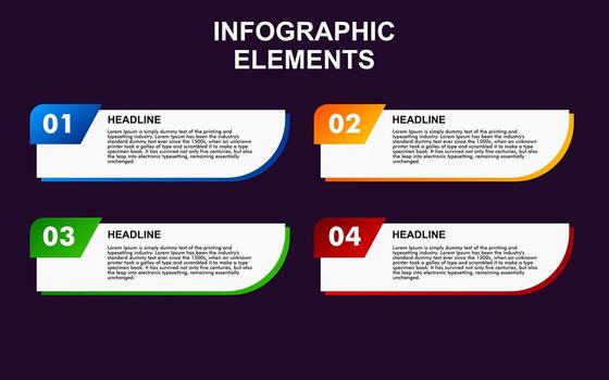 infographic element design with 4 colorful steps for presentation and business. infographic planning design for presentations. vector