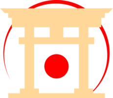 Tor torii Schrein mit rot Kreis Sonne Japanisch Stil Symbol png