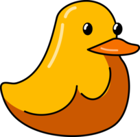 Cute yellow duck cartoon doodle icon png