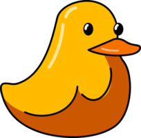 fofa amarelo Pato desenho animado rabisco ícone png