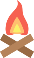 Campfire burning firewood icon png