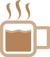 Brown hot coffee and tea cup icon png