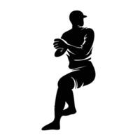 pitcher silhouette design. baseball player sign and symbol. vector