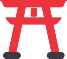 cancello torii santuario con rosso cerchio sole giapponese stile icona png