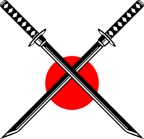 Katana sword knife samurai ronin with red circle sun japanese style png