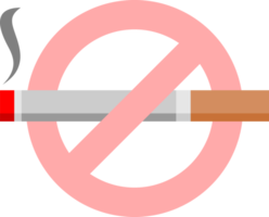 Cigarette stop quit smoking in red prohibition sign png