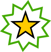 cute yellow pink blue star doodle icon png