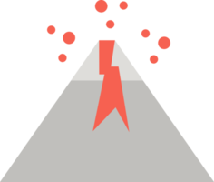 volcán en erupción montaña con magma lava garabatear png