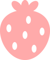 Pink fresh strawberry doodle icon png