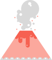 volcano erupting mountain with magma lava doodle png