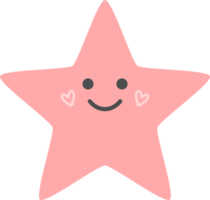 Cute star smile doodle icon png