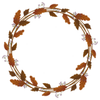 Autumn circle frame png