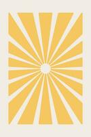 Retro background of sunbeams. Groove poster radial rays explosion. Vector backdrop