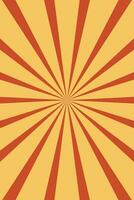 Retro background of sunbeams. Groove poster radial color rays explosion. Vector backdrop