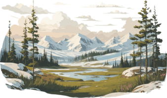 Tundra Forest travel outdoor AI Generative png