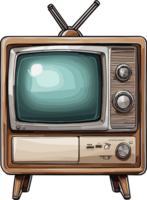 televisão monitor tela retro vintage ai generativo png