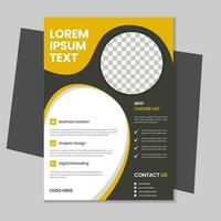 Single page business flyer a4 template with mockup vector