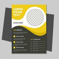 Single page business flyer a4 template with mockup vector